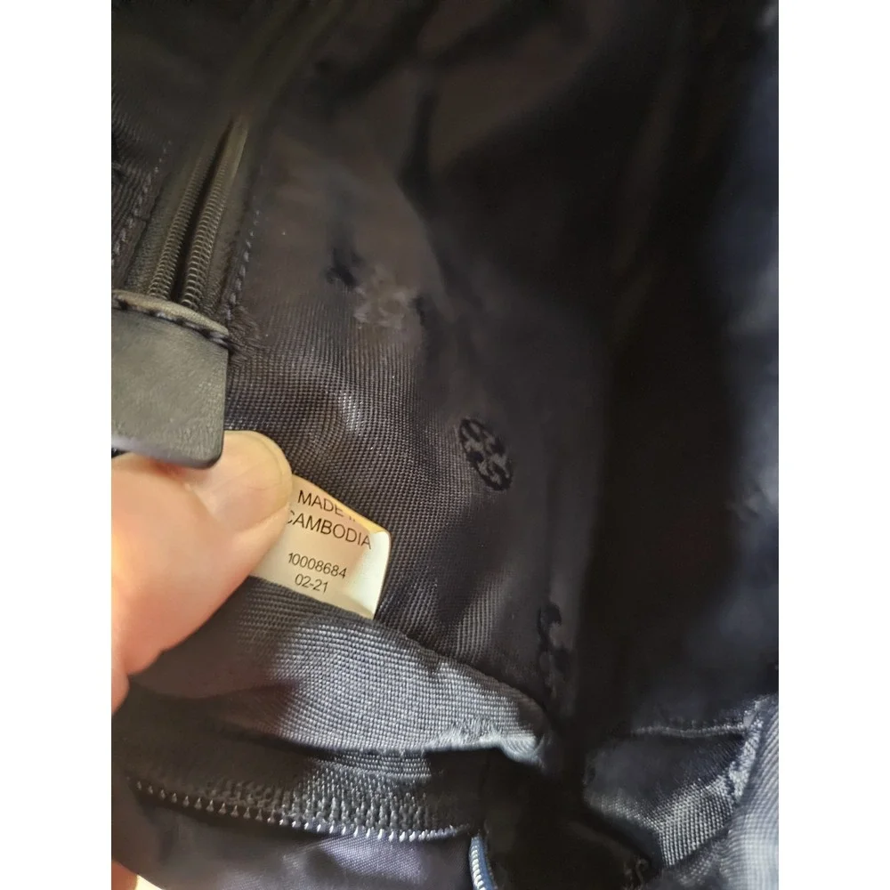 Tory Burch Ella Navy Blue Nylon Backpack Travel School